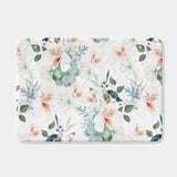 Vintage Lilies Classic Dusty Pink Teal White Floral Bath Mat LILJA
