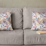 Watercolor Feathers And Lilies Pastel Floral Bohemian Throw Pillow Cover GRETA