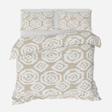 Wabi Sabi Scandinavian Shibori Beige White Cotton Duvet Cover Set HILDA