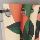 Abstract Peonies Natural Colors Floral Blackout Window Curtain HELMI