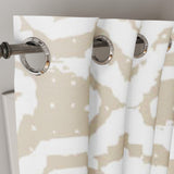 Wabi Sabi Scandinavian Shibori Print Beige White Blackout Window Curtain HILDA