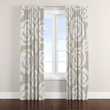 Wabi Sabi Scandinavian Shibori Print Beige White Blackout Window Curtain HILDA