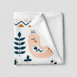 Scandinavian Folk Art Horse Animals Nordic Fleece Throw Blanket NORSE