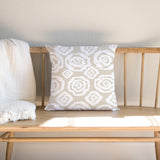 Wabi Sabi Scandinavian Shibori Print Beige White Throw Pillow Cover HILDA