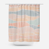Minimalist Aesthetic Pastel Colors Mid Century Modern Shower Curtain HULDA