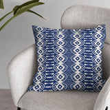 Wabi Sabi Shibori Japanese Print White Blue Throw Pillow Cover KASEEM