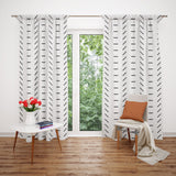 Minimalist Black White Farmhouse Blackout Window Curtain CASABLANCA