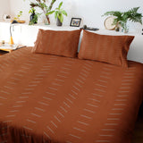 Minimalist Terracotta Rust Burnt Orange Ivory Cotton Duvet Cover Set NIAMEY