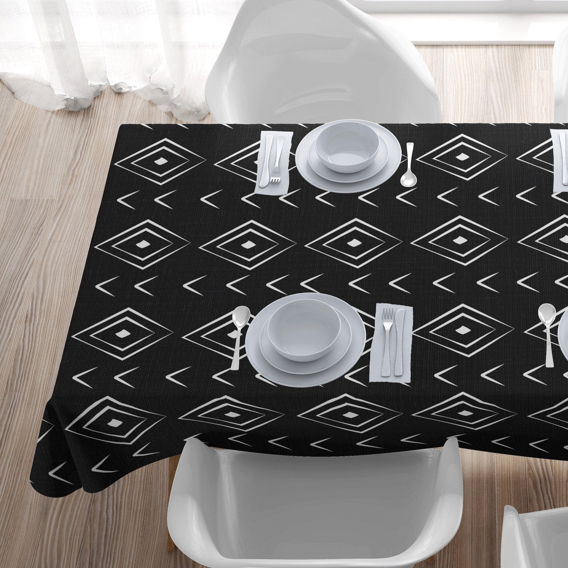 African Mudcloth Print Ethnic Tablecloth NARA