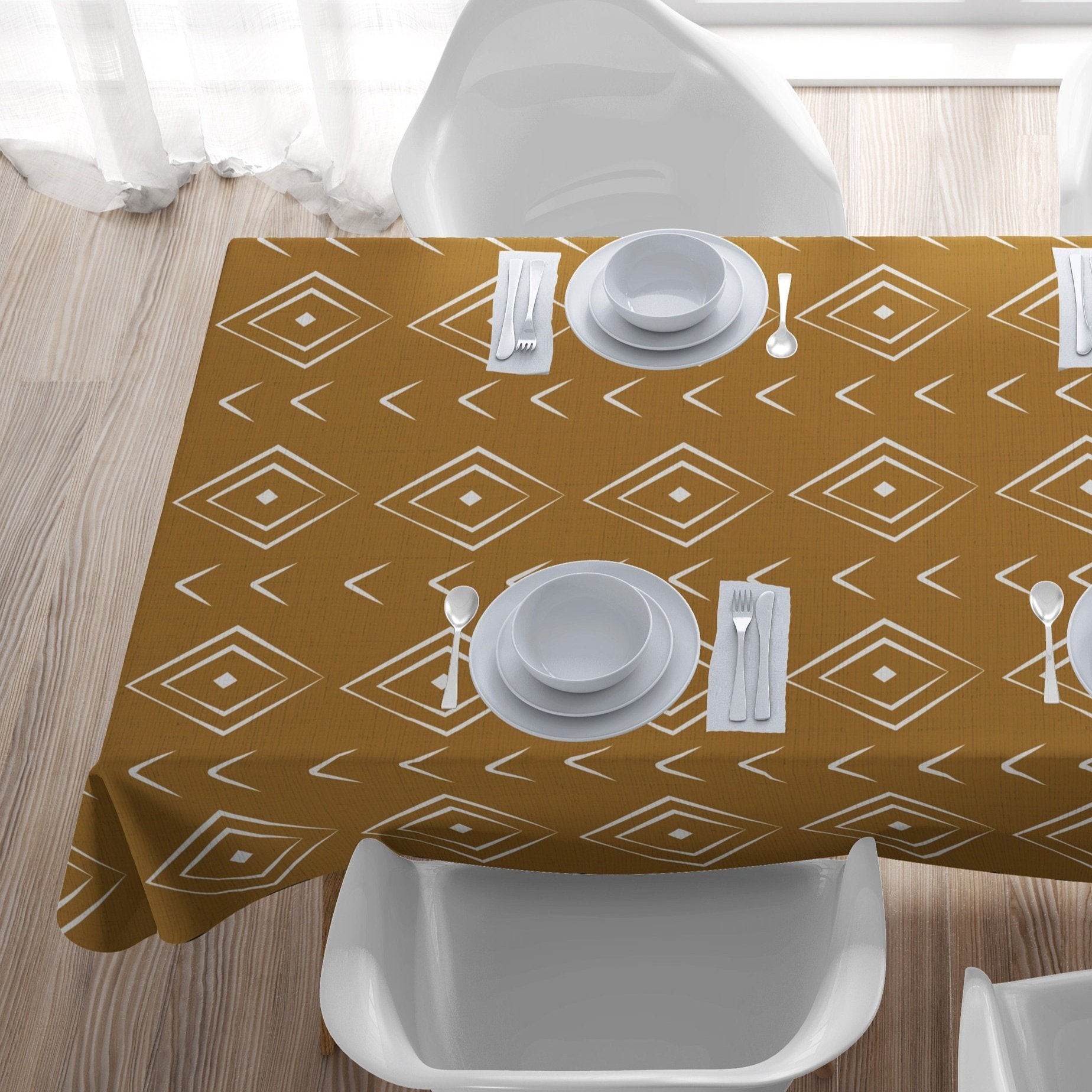African Mudcloth Print Ethnic Tablecloth NARA