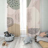 Abstract Art Scandinavian Neutral Pastel Mid Century Modern Blackout Window Curtains NEUTRA - 2 Panels - Nursery Curtains