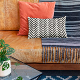 African Mudcloth Print Geometric Black White Ethnic Throw Pillow Cover CHIMA
