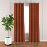 Minimalist Terracotta Rust Burnt Orange Ivory Blackout Window Curtain NIAMEY