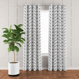 Minimalist Black White Farmhouse Blackout Window Curtain CASABLANCA