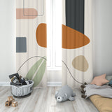 Abstract Art Mid Century Modern Geometric Pastel Blackout Window Curtains EILEEN - 2 Panels - Nursery Curtains