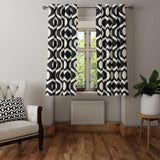 Scandinavian Geometric Black Off-White Blackout Window Curtain INGER