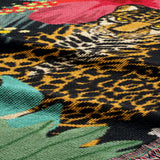 Jungle Animal Jaguar Tropical Cotton Woven Throw Blanket JAGUAR