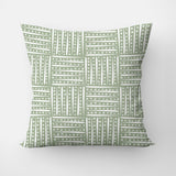 African Mudcloth Print Sage Green Throw Pillow Cover KAMARI