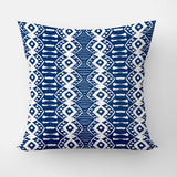 Wabi Sabi Shibori Japanese Print White Blue Throw Pillow Cover KASEEM