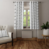 African Minimalist Black White Mudcloth Ethnic Blackout Window Curtain KIGALI