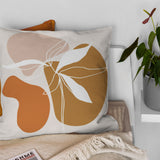 Abstract Scandinavian Earthy Tones Botanical Throw Pillow Cover LEAF
