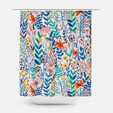 Multicolor Tiny Wild Flowers Botanical Floral Shower Curtain LANEY