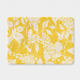White Liliac Flowers Botanical Yellow Farmhouse Floral Bath Mat LILIAC