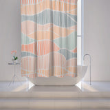 Minimalist Aesthetic Pastel Colors Mid Century Modern Shower Curtain HULDA