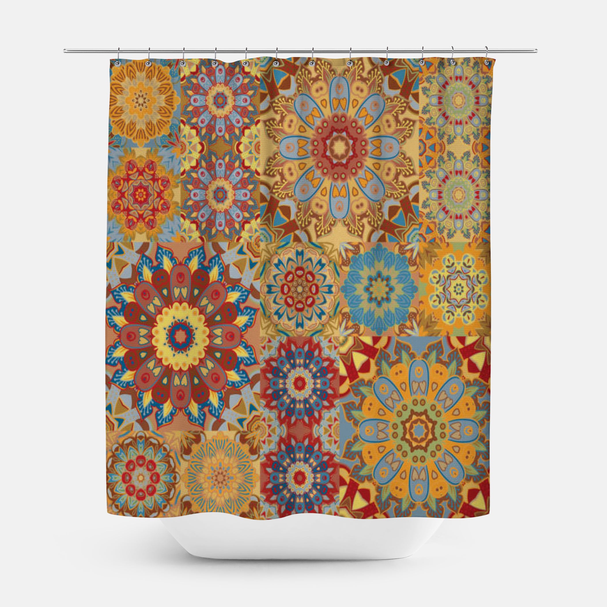 Shower Curtains - Gypsy Medallion Quilt - orders Boho Hippie Print