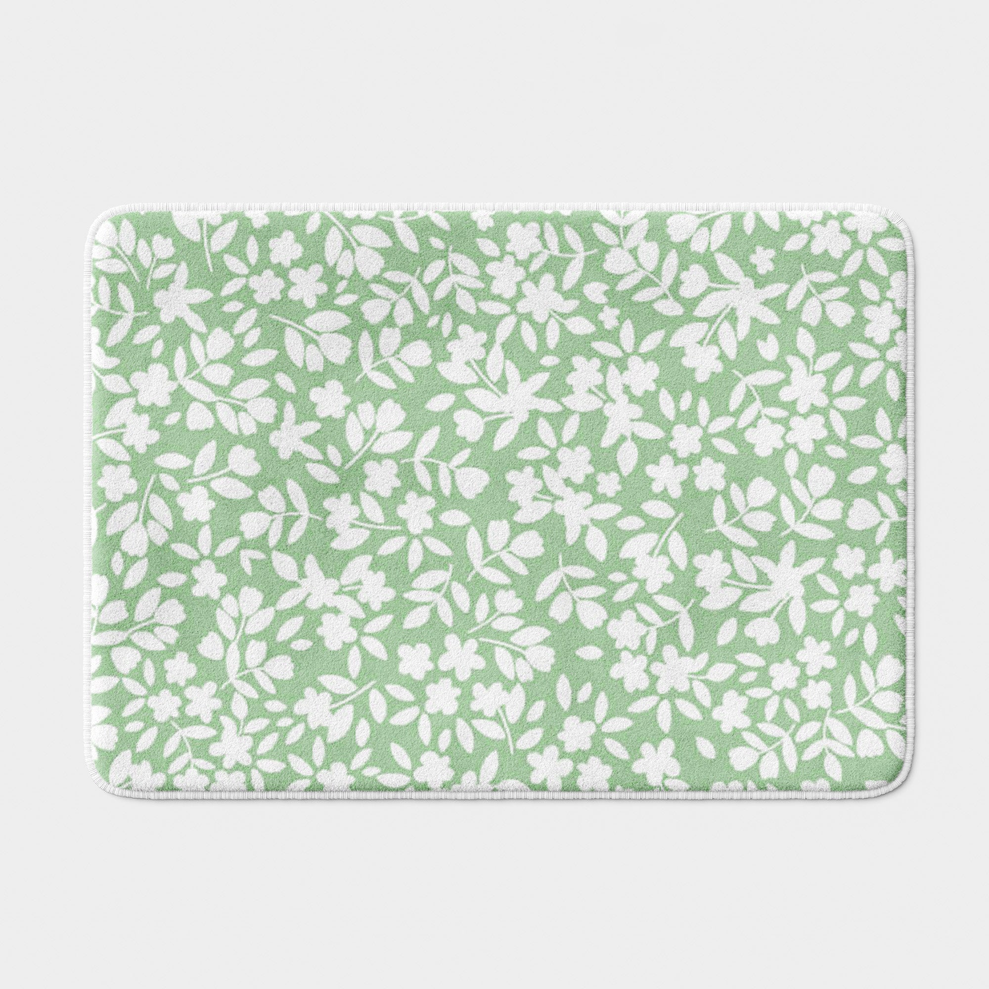 Vintage Daisy Flowers Cottage Farmhouse Floral Bath Mat MARISE