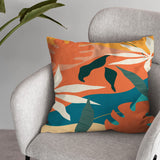 Multicolor Leaves Abstract Tropical Throw Pillow Cover MATIRA