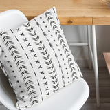 African Minimalist Black White Mudcloth Ethnic Throw Pillow Cover KIGALI