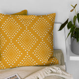 African Mustard Yellow White Mudcloth Throw Pillow Cover SAMBURU