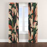 Abstract Peonies Natural Colors Floral Blackout Window Curtain HELMI