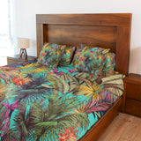 Teal Green Tropical Forest Cotton Duvet Cover Set AMAZON