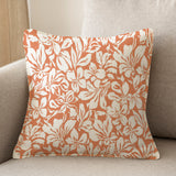 Abstract White Flowers Damask Peach Pink Floral Throw Pillow Cover CLEVA