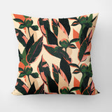 Abstract Peonies Natural Colors Floral Throw Pillow Cover HELMI