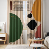 Abstract Art Geometric Mid Century Modern Blackout Window Curtains ROHE - 2 Panels