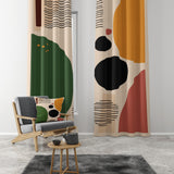 Abstract Art Geometric Mid Century Modern Blackout Window Curtains ROHE - 2 Panels