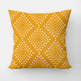 African Mustard Yellow White Mudcloth Throw Pillow Cover SAMBURU