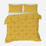 Abstract Geometric Mustard Yellow Cotton Duvet Cover Set SAMSON