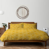 Abstract Geometric Mustard Yellow Cotton Duvet Cover Set SAMSON