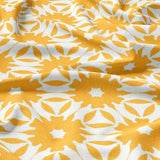 Abstract Geometric Floral Yellow Cotton Duvet Cover Set SUNNIVA
