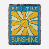 Abstract Retro Groovy Cotton Woven Throw Blanket SUNSHINE