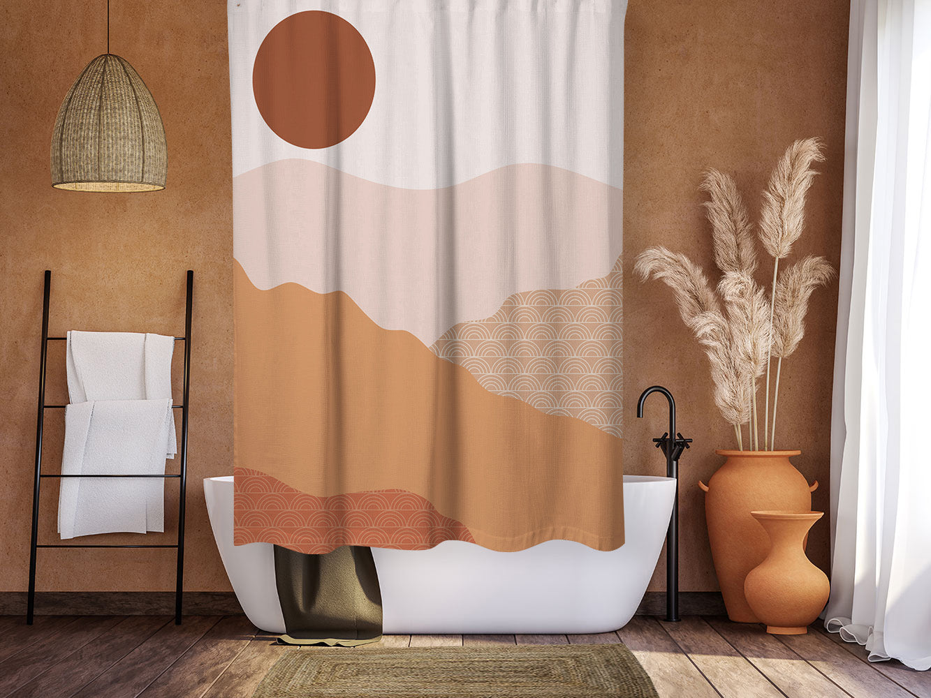 Boho store shower curtain