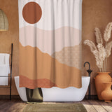 Terracotta Sunset Landscape Earth Tones Boho Shower Curtain TERRAN