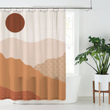 Terracotta Sunset Landscape Earth Tones Boho Shower Curtain TERRAN