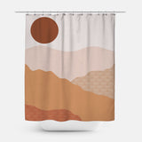 Terracotta Sunset Landscape Earth Tones Boho Shower Curtain TERRAN