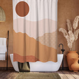 Terracotta Sunset Landscape Earth Tones Boho Shower Curtain TERRAN
