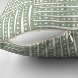 African Mudcloth Print Sage Green Throw Pillow Cover KAMARI